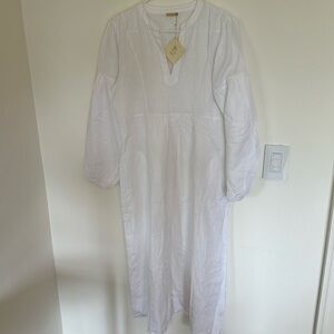 NWT Matta Women's Martina Linen Dress in white